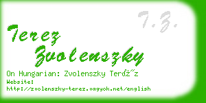 terez zvolenszky business card